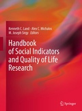 Cover: Handbook of Social Indicators and Quality of Life Research - Springer