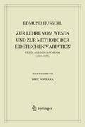 Cover: Zur Lehre vom Wesen und zur Methode der eidetischen Variation - Springer