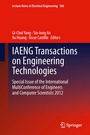Cover: IAENG Transactions on Engineering Technologies - Springer