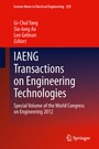 Cover: IAENG Transactions on Engineering Technologies - Springer