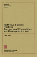 Cover: Restrictive Business Practices, Transnational Corporations, and Development - Springer