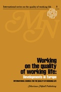 Cover: Working on the quality of working life - Springer