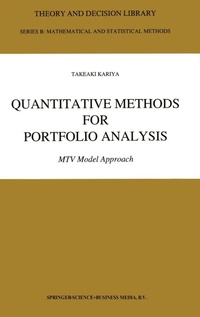 Enlarge image Cover: Quantitative Methods for Portfolio Analysis - Kluwer Academic Publishers
