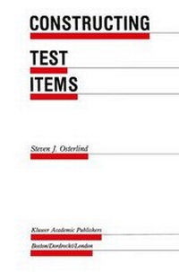 Enlarge image Cover: Constructing Test Items - Kluwer Academic Publishers