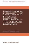 Cover: International Monetary and Financial Integration - The European Dimension - Springer