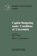 Cover: Capital Budgeting Under Conditions of Uncertainty - Kluwer Academic Publishers