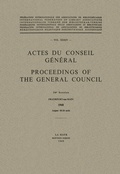 Cover: Actes du Conseil G&eacute;n&eacute;ral / Proceedings of the General Council - Springer