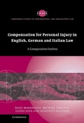 Cover: Compensation for Personal Injury in English, German and Italian Law - Cambridge University Press