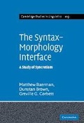Cover: The Syntax-Morphology Interface - Cambridge University Press