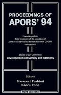 Cover: Apors'94: Development In Diversity And Harmony - Proceedings Of The Third Conference Of The Association Of Asian-pacific Operational Research Societies (Apors) Within Ifors - World Scientific Publishing Co Pte Ltd