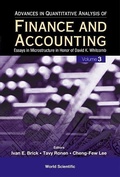 Cover: Advances In Quantitative Analysis Of Finance And Accounting (Vol. 3): Essays In Microstructure In Honor Of David K Whitcomb - World Scientific Publishing Co Pte Ltd