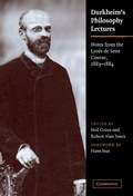 Cover: Durkheim's Philosophy Lectures - Cambridge University Press