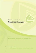 Cover: Recent Advances In Nonlinear Analysis - Proceedings Of The International Conference On Nonlinear Analysis - World Scientific Publishing Co Pte Ltd