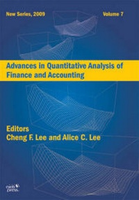Enlarge image Cover: Advances in Quantitative Analysis of Finance and Accounting - Airiti Lab.