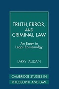 Cover: Truth, Error, and Criminal Law - Cambridge University Press