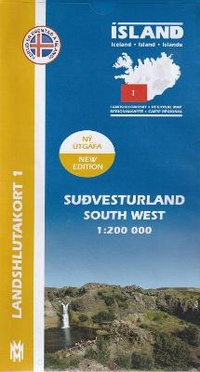 Abbildung von: South West Iceland Map 1: 200 000: Regional map 1 2017 - Mal Og Menning,Iceland