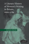 Cover: A Literary History of Women's Writing in Britain, 1660-1789 - Cambridge University Press