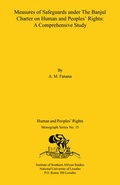 Cover: Measures of Safeguards Under the Banjul Charter on Human and Peoples' Rights - National University of Lesotho, Institute of Southern African Studies