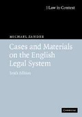 Cover: Cases and Materials on the English Legal System - Cambridge University Press