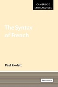 Cover: The Syntax of French - Cambridge University Press