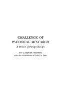 Cover: Challenge of Psychical Research - Praeger Publishers Inc