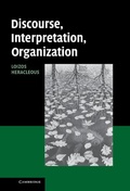 Cover: Discourse, Interpretation, Organization - Cambridge University Press