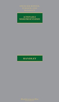 Abbildung von: Spencer Bower, Turner & Handley: Actionable Misrepresentation - Butterworths Law