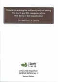 Cover: Criteria for Defining the Soil Family and Soil Sibling - Manaaki Whenua Press