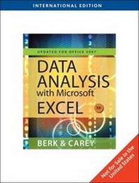 Enlarge image Cover: Data Analysis with Microsoft Excel - Brooks/Cole