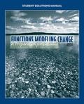 Cover: Student Solutions Manual to Accompany Functions Modeling Change - Wiley