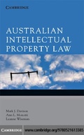 Cover: Australian Intellectual Property Law - Cambridge University Press