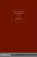 Cover: Bilateral and Regional Trade Agreements - Cambridge University Press