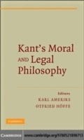 Cover: Kant's Moral and Legal Philosophy - Cambridge University Press