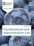 Cover: Constitutional and Administrative Lawcards 2012-2013 - Routledge