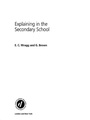 Cover: Explaining in the Secondary School - Routledge