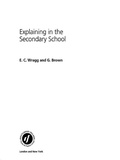 Cover: Explaining in the Secondary School - Routledge