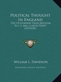 Cover: Political Thought In England - Kessinger Publishing