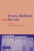 Cover: Errors, Medicine and the Law - Cambridge University Press