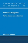 Cover: Lexical Categories - Cambridge University Press
