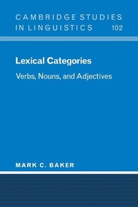Enlarge image Cover: Lexical Categories - Cambridge University Press