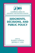 Cover: Judgments, Decisions, and Public Policy - Cambridge University Press