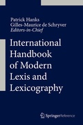 Cover: International Handbook of Modern Lexis and Lexicography - Springer