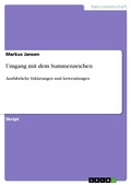 Cover: Umgang mit dem Summenzeichen - GRIN Verlag