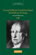 Cover: Georg Wilhelm Friedrich Hegel: Heidelberg Writings - Cambridge University Press