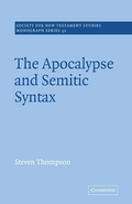 Cover: The Apocalypse and Semitic Syntax - Cambridge University Press