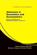 Cover: Advances in Economics and Econometrics: Volume 3 - Cambridge University Press