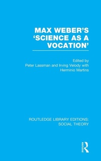Enlarge image Cover: Max Weber's 'Science as a Vocation' - Routledge