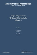 Cover: High-Temperature Ordered Intermetallic Alloys II: Volume 81 - Cambridge University Press