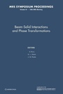 Cover: Beam-Solid Interactions and Phase Transformations: Volume 51 - Cambridge University Press