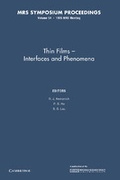 Cover: Thin Films - Interfaces and Phenomena: Volume 54 - Cambridge University Press